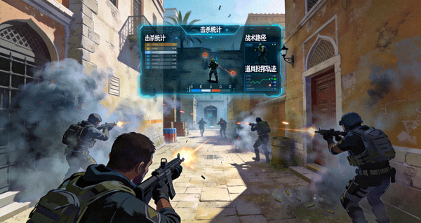 CSGO Mirage地图中路团战AI复盘配图